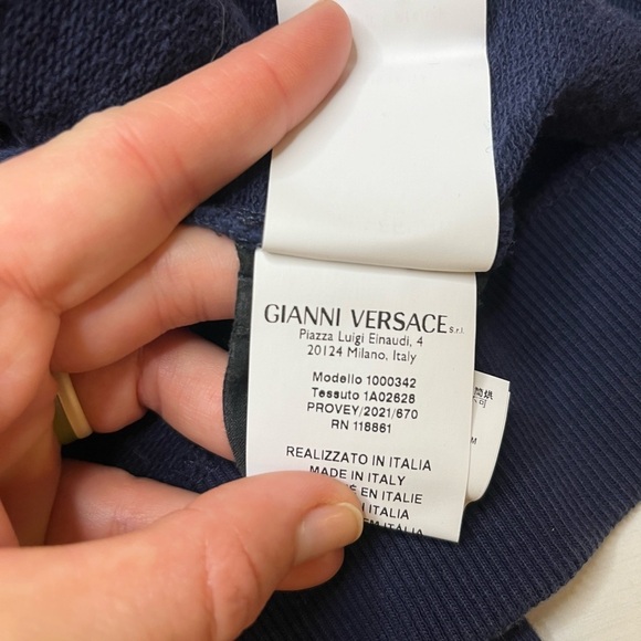 Versace Navy Blue Graphic Zip Sweatshirt Sz 8A 128 cm - Picture 13 of 16